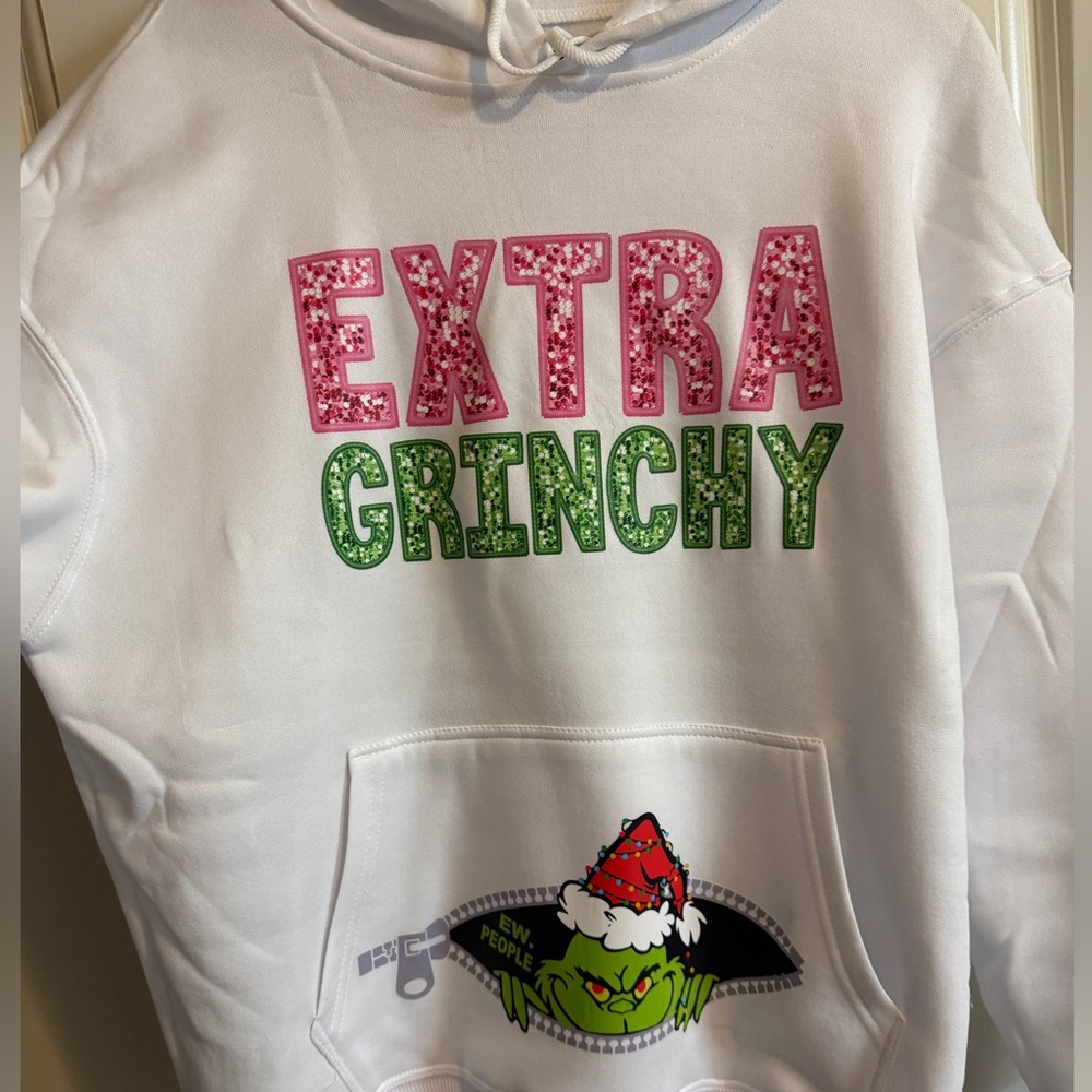 White Grinch Mama hoodie